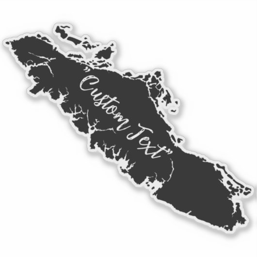 Vancouver Island Map Outline Custom Sticker  シール (正面)
