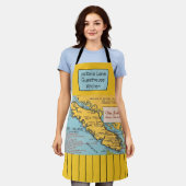 Vancouver Island Vintage Map Apron エプロン (着用した状態)