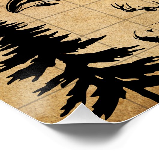 Vancouver island Vintage Map Poster  ポスター (コーナー)