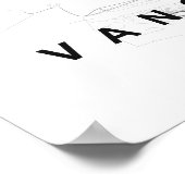 Vancouver Minimalist Map (Black & White) ポスター (角)
