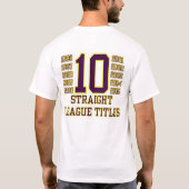 Vandalia執事の野球10の連続したタイトル Tシャツ (裏面)