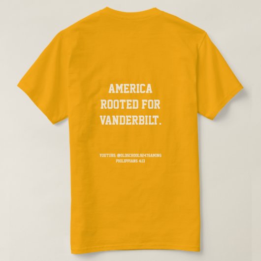 Vanderbilt Commodores 2025 Tシャツ (デザイン裏面)