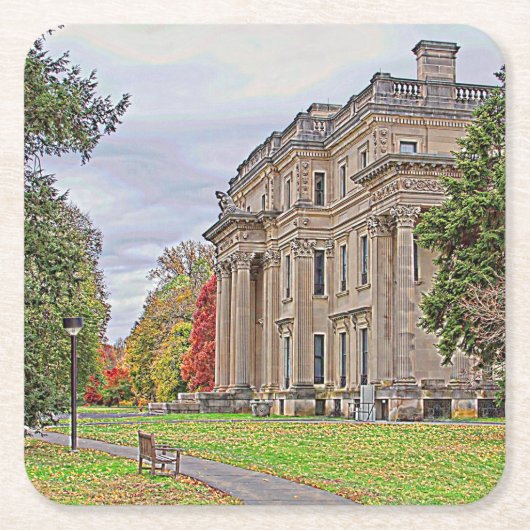 Vanderbuiltの大邸宅 スクエアペーパーコースター (正面)