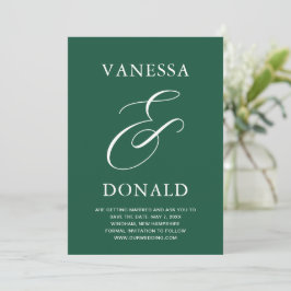 Vanessa エメラルドグリーン モダンウェディング セーブザデート