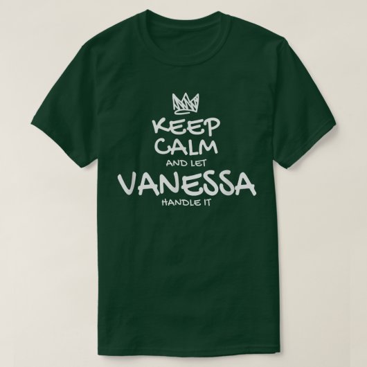Vanessa 保 Calm名パーソナライズされた皮肉フライ Tシャツ (デザイン正面)
