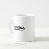 Vanessa 名前 名前 ファミリー ギフト コーヒーマグカップ (正面左)