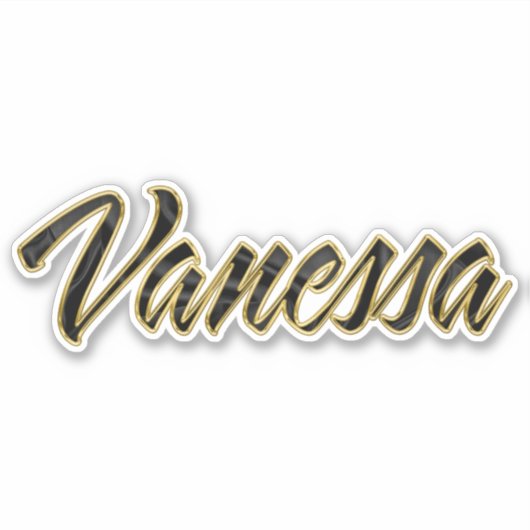 Vanessa black gold Lettering Aufkleber Sticker シール (正面)