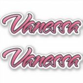 Vanessa faded pink Aufkleber Sticker Stickerset シール (正面)