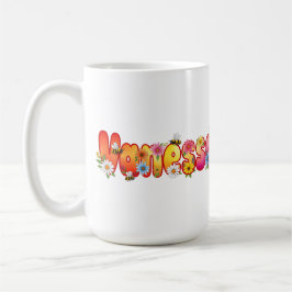 Vanessa - Floral and Bee Design Mug コーヒーマグカップ
