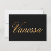 Vanessa gold Design Lettering Karte (正面)