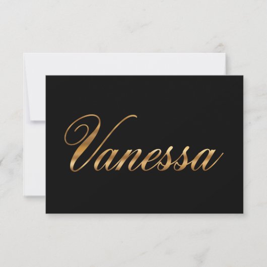 Vanessa gold Design Lettering Karte (正面)