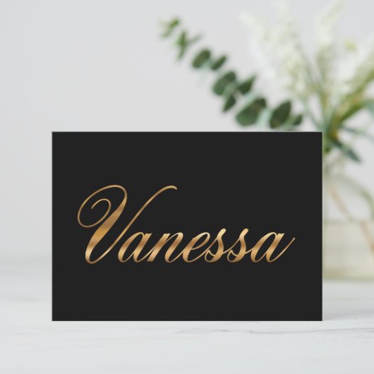 Vanessa gold Design Lettering Karte (スタンド正面)