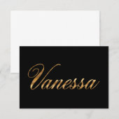 Vanessa gold Design Lettering Karte (正面/裏面)