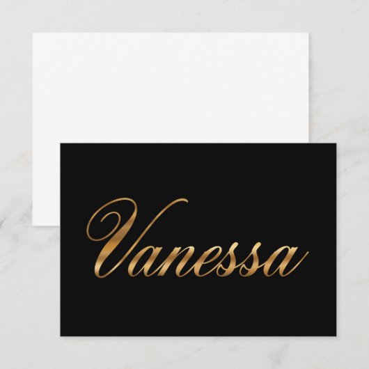 Vanessa gold Design Lettering Karte (正面/裏面)