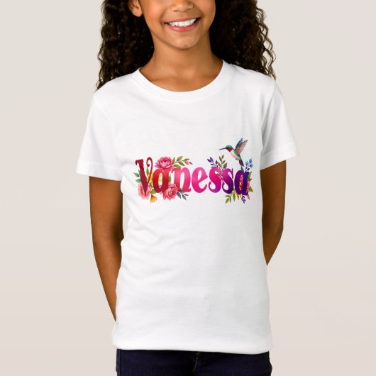 Vanessa - Personalised Shirt  - For Kids Tシャツ (正面)