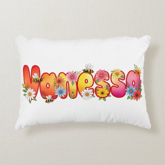 Vanessa - Personalized Bee Pillow アクセントクッション (正面)
