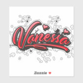Vanessa red Heart Graffiti Aufkleber Sticker シール (シート)