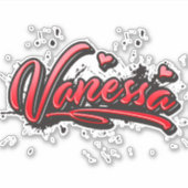 Vanessa red Heart Graffiti Aufkleber Sticker シール (正面)