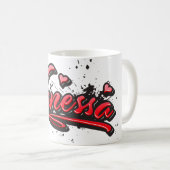 Vanessa red Heart Graffiti Tasse Kaffeetasse コーヒーマグカップ (正面右)