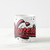 Vanessa red Heart Graffiti Tasse Kaffeetasse コーヒーマグカップ (中央)