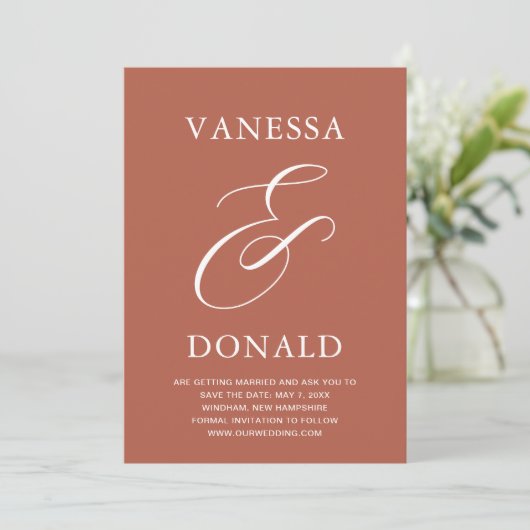Vanessa Terracotta モダンウェディング セーブザデート (スタンド正面)