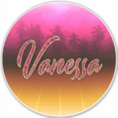 Vanessa Vorname Name golden pink Aufkleber Sticker シール (正面)