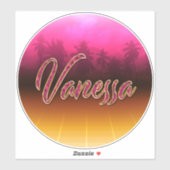 Vanessa Vorname Name golden pink Aufkleber Sticker シール (シート)