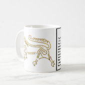 Vang Runestone-金ゴールド輪郭マグカップ コーヒーマグカップ (正面左)
