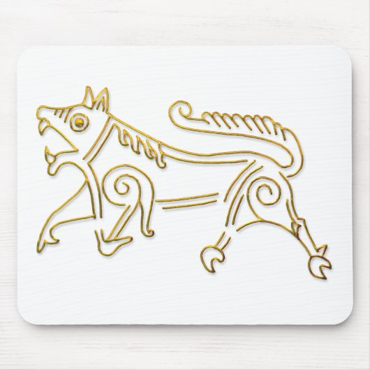 Vang Runestone-金ゴールド輪郭mousepad マウスパッド (正面)