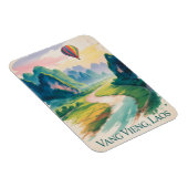  Vang Vieng Laos Hot air Balloon Travel  マグネット (右側)