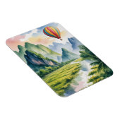  Vang Vieng Laos Hot air Balloon watercolor マグネット (右側)