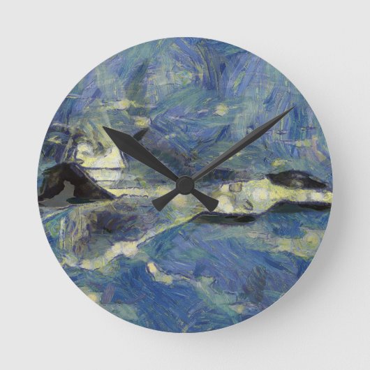 vangogh_F22 ラウンド壁時計 (正面)