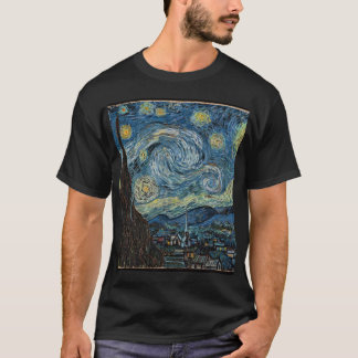 vangogh starry night edit tシャツ