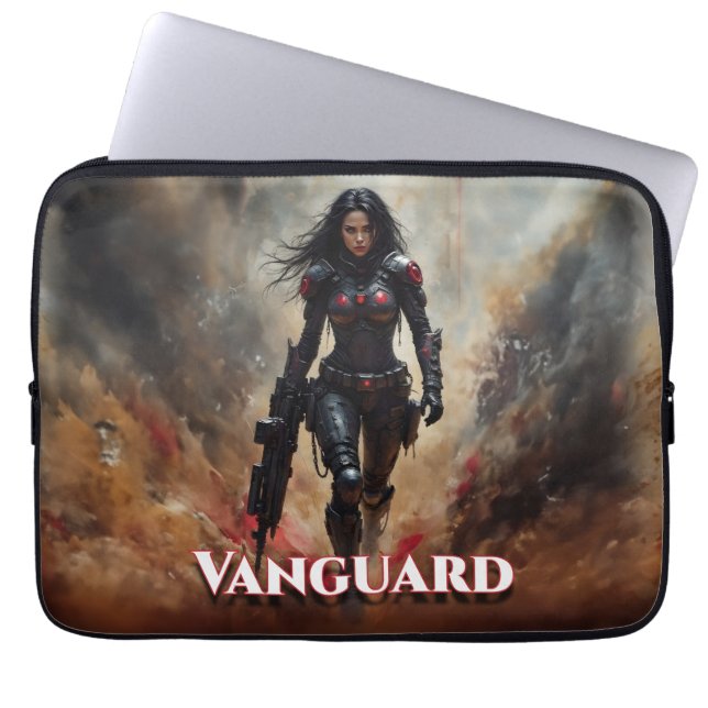 Vanguard –未来的な女性戦士 ラップトップスリーブ (正面)