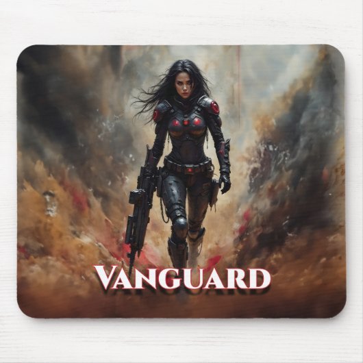 Vanguard – Futuristic Female Warrior マウスパッド (正面)