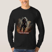 Vanguard – Futuristic Female Warrior Tシャツ (正面)