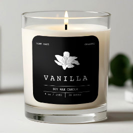 Vanillaエレガント Black & White Candle Labels スクエアシール