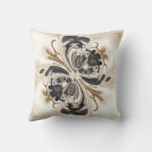 Vanilla Bean Swirl Milkshake beige black spirals クッション (裏面)