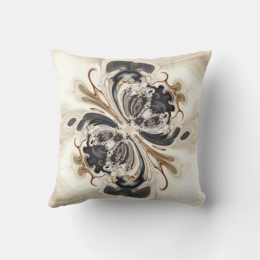 Vanilla Bean Swirl Milkshake beige black spirals クッション (裏面)