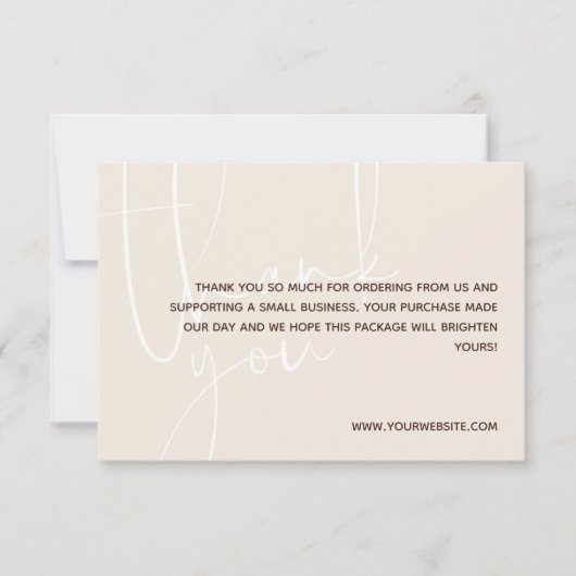 Vanilla & Brown White Scriptご注文ありがとうございます サンキューカード (正面)