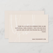 Vanilla & Brown White Scriptご注文ありがとうございます サンキューカード (正面/裏面)