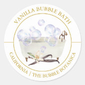 Vanilla Bubble Bath label ラウンドシール (正面)