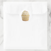 Vanilla Cupcake With Buttercream Sticker ラウンドシール (バッグ)