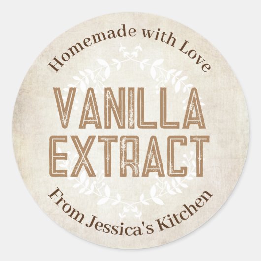 Vanilla ExtractステッカーVE035_01rdv3 ラウンドシール (正面)