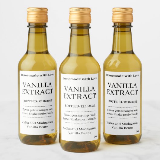 Vanilla Extract モダン Label Sticker V4 ワインラベル (ボトル)