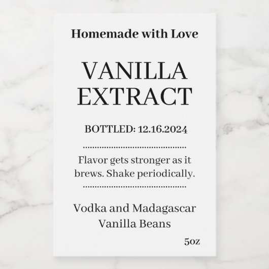 Vanilla Extract モダン Label Sticker V4 ワインラベル (シングルラベル)