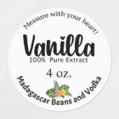 Vanilla Extract Labels、マダガスカル豆 ラベル (デザイン2)