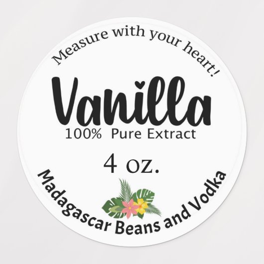 Vanilla Extract Labels、マダガスカル豆 ラベル (デザイン2)