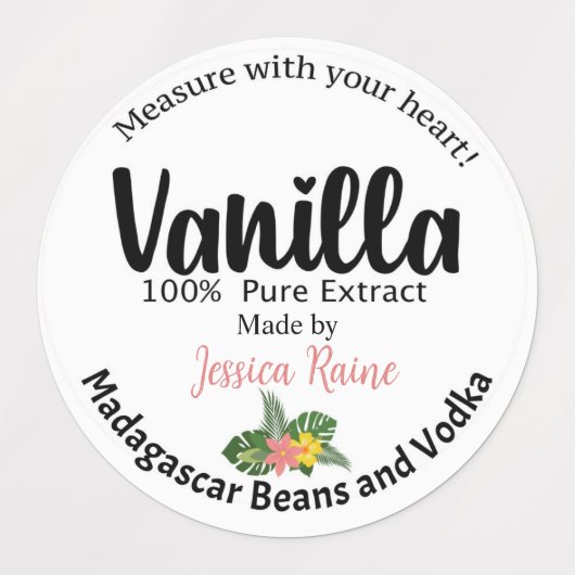 Vanilla Extract Labels、マダガスカル豆 ラベル (デザイン1)