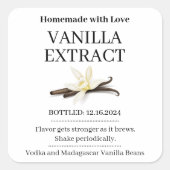 Vanilla Extract Modern Label Sticker V4 スクエアシール (正面)
